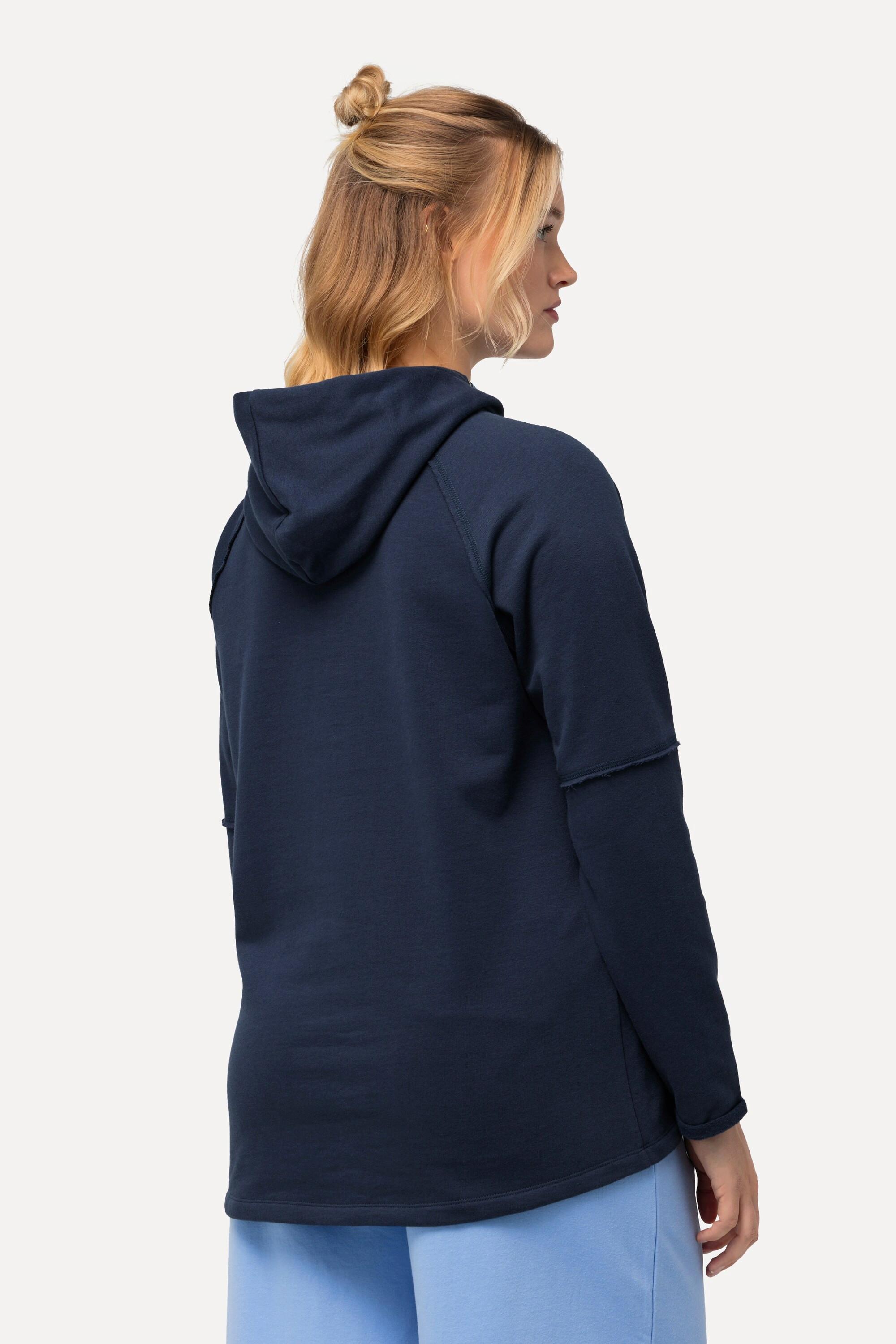 Ulla Popken  Loungewear-Hoodie, Kapuze, Rollkanten, Langarm 