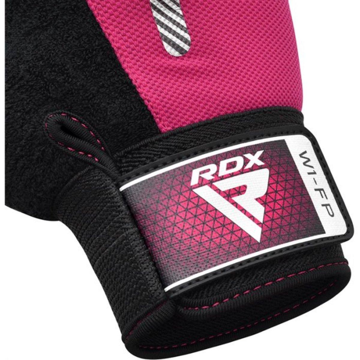 RDX SPORTS  GYM WEIGHT LIFTING GLOVES W1 FULL PINK PLUS-L 