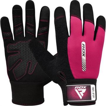 GYM WEIGHT LIFTING GLOVES W1 FULL PINK PLUS-L