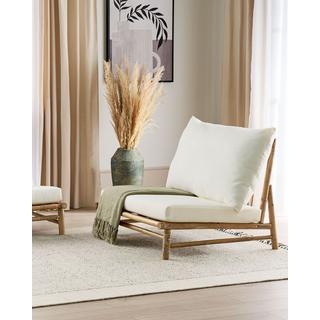 Beliani Lot de 2 chaises de jardin avec coussins en Bambou Rustique TODI  