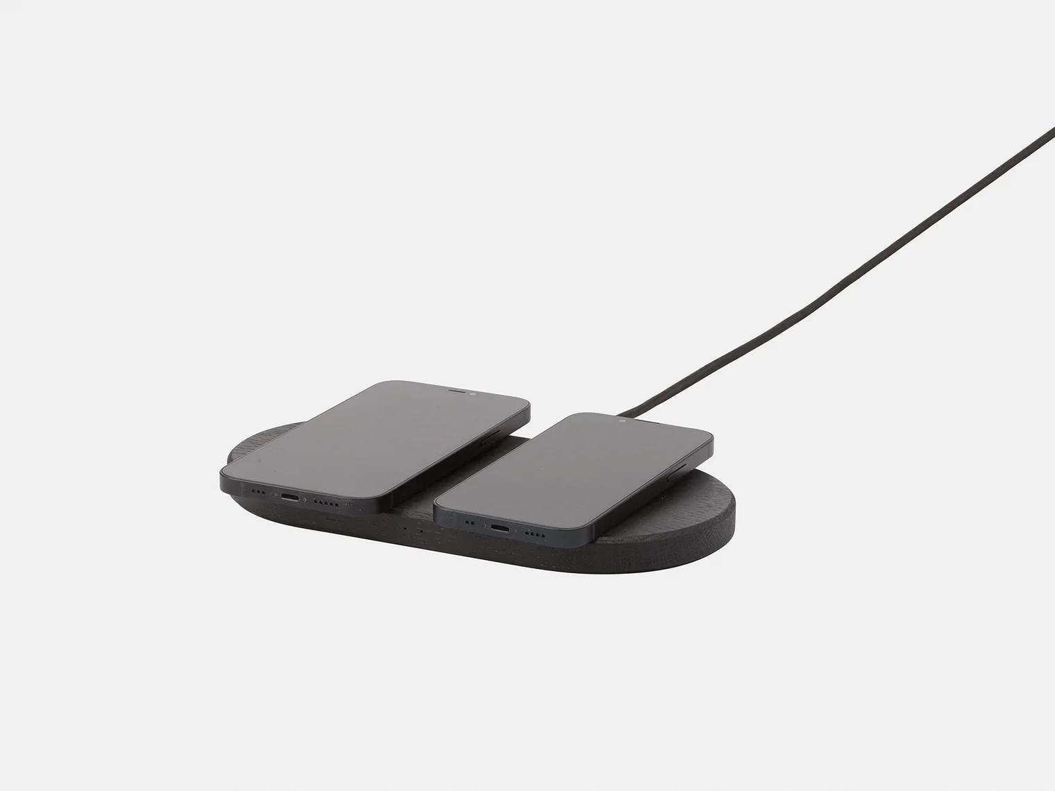 Oakywood  Oakywood Dual Slim Charging Pad Double chargeur sans fil pour téléphone portable - Noir / EU (Adaptateur type C) - Oakywood 