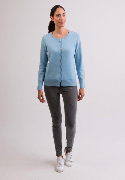 CASH-MERE.CH Kaschmir Rundhals Cardigan  