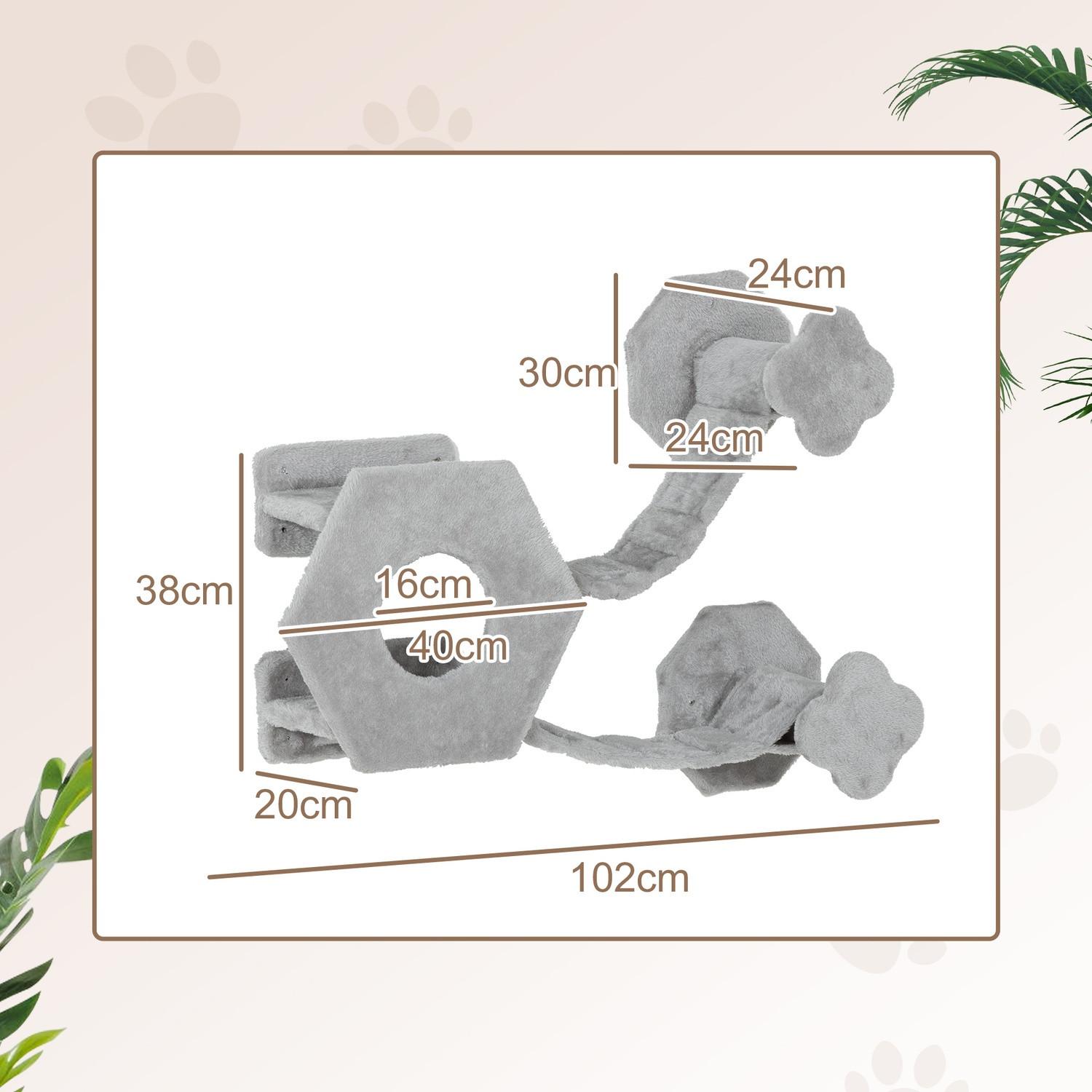 Northio  Mur d'escalade pour chat, chaise longue pour chat avec marches, grotte pour chat, tour de plongée, balle jouet, plate-forme pour chat jusqu'à 5 kg, gris clair 