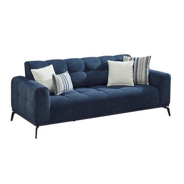 Sofa 3-Sitzer - melierter Stoff - Blau - RICADI von Pascal Morabito