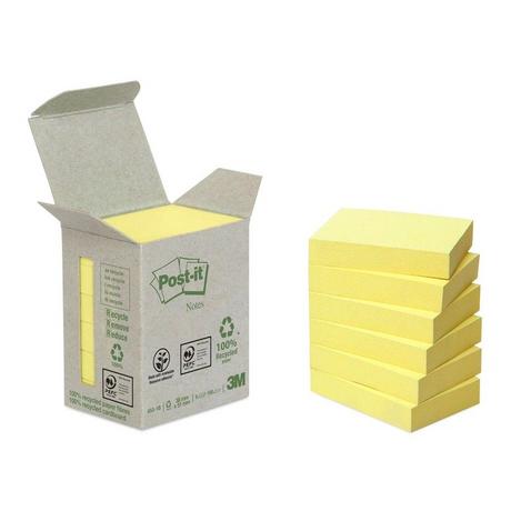Post it POST-IT Haftnotizen Recycling 38x51mm 653-1B gelb 6x100 Blatt  