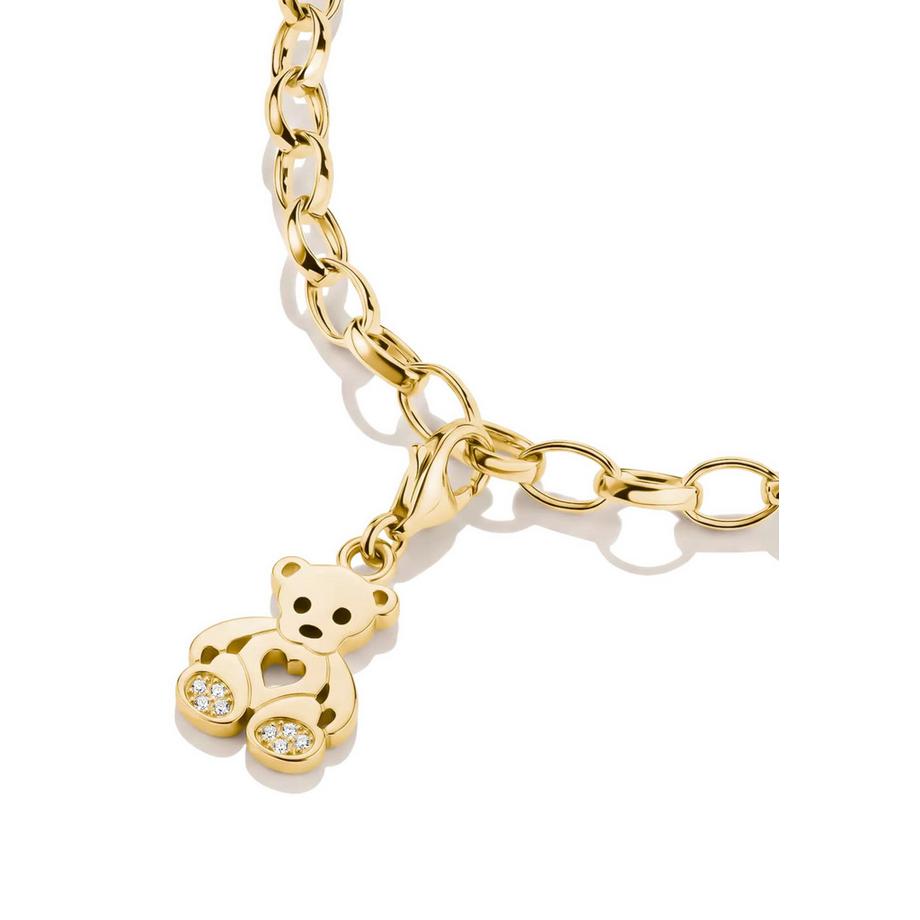 Thomas Sabo  Charm Pendentif Ourson Plaqué  avec Zirconia 