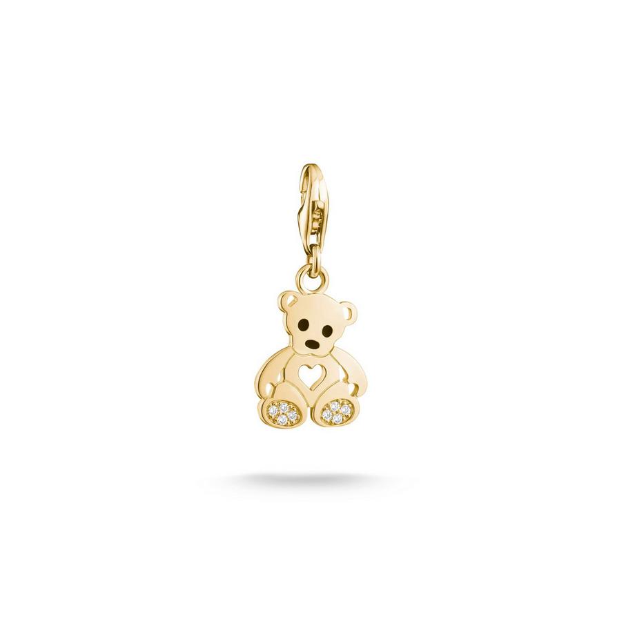 Charm Pendentif Ourson Plaqué  avec Zirconia