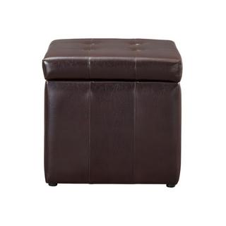 Vente-unique Pouf coffre de rangement SERAFINO en simili  