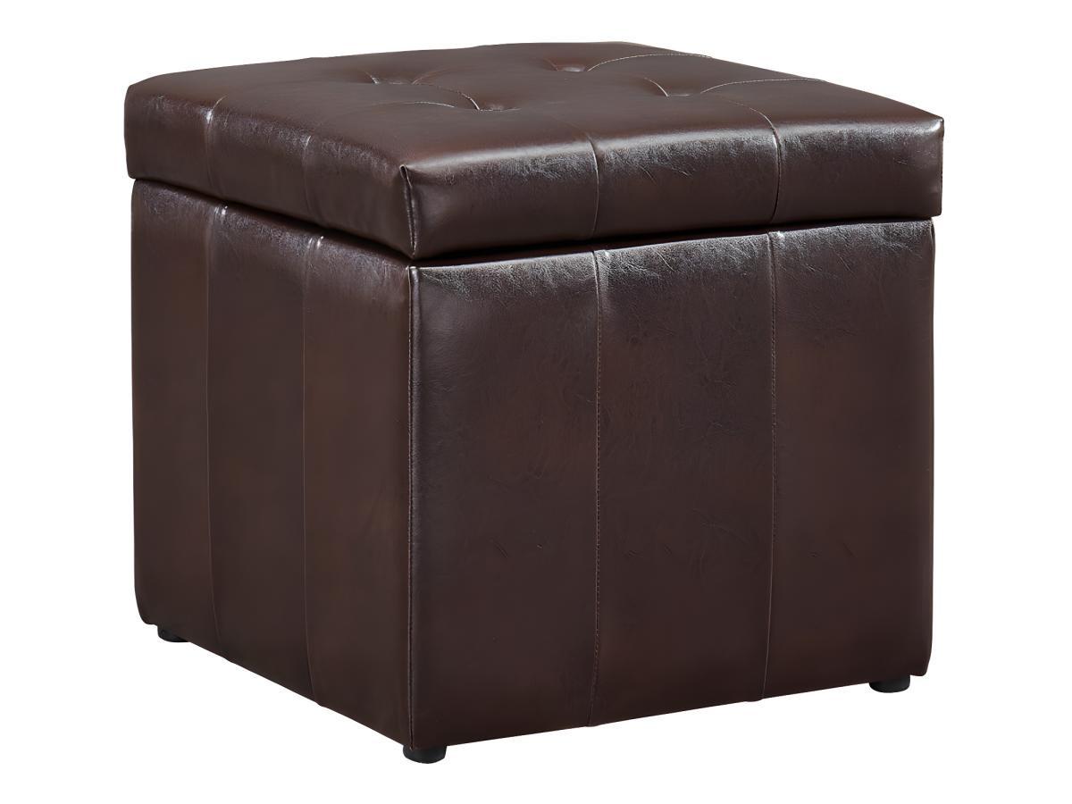 Vente-unique Pouf coffre de rangement SERAFINO en simili  