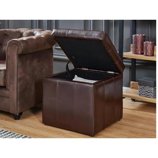 Vente-unique Pouf coffre de rangement SERAFINO en simili  