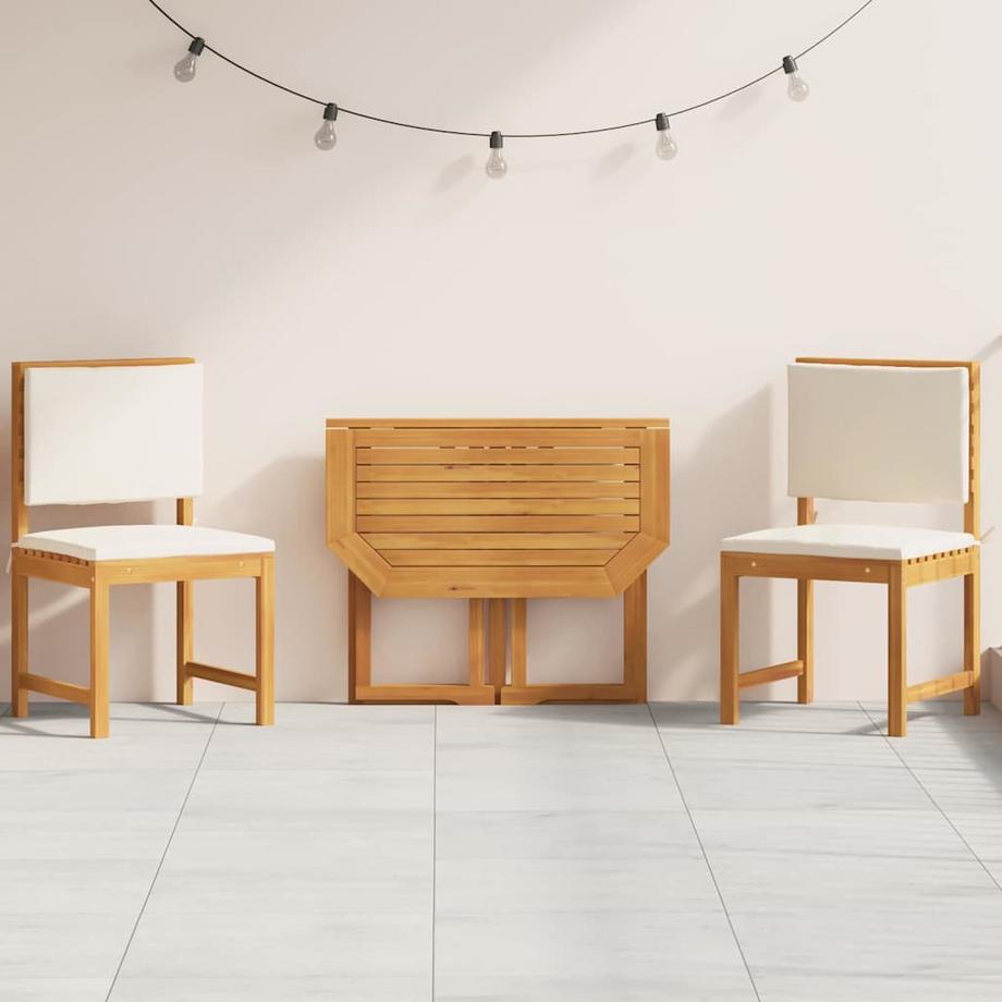 VidaXL Ensemble bistro de jardin bois d'acacia massif  