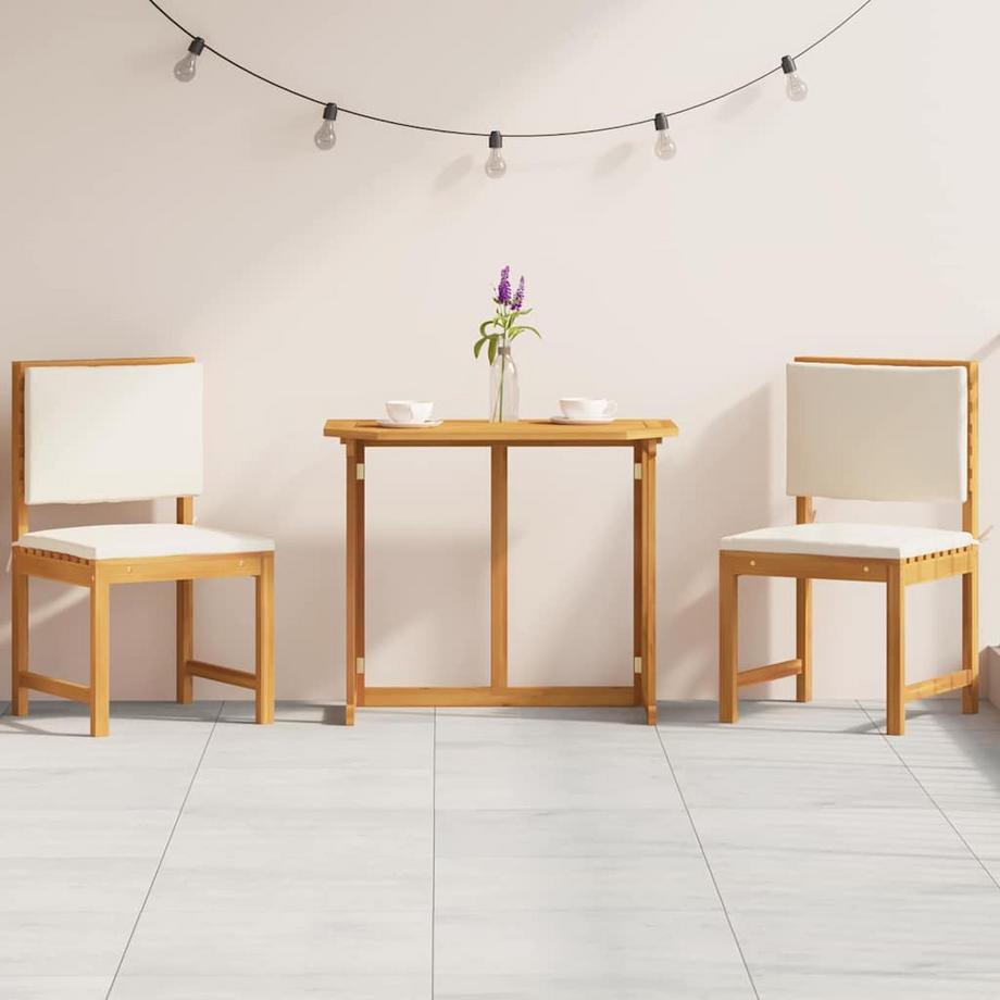 VidaXL Ensemble bistro de jardin bois d'acacia massif  