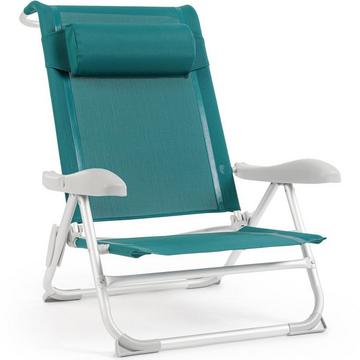 Chaise longue de plage Cayo bleu-vert