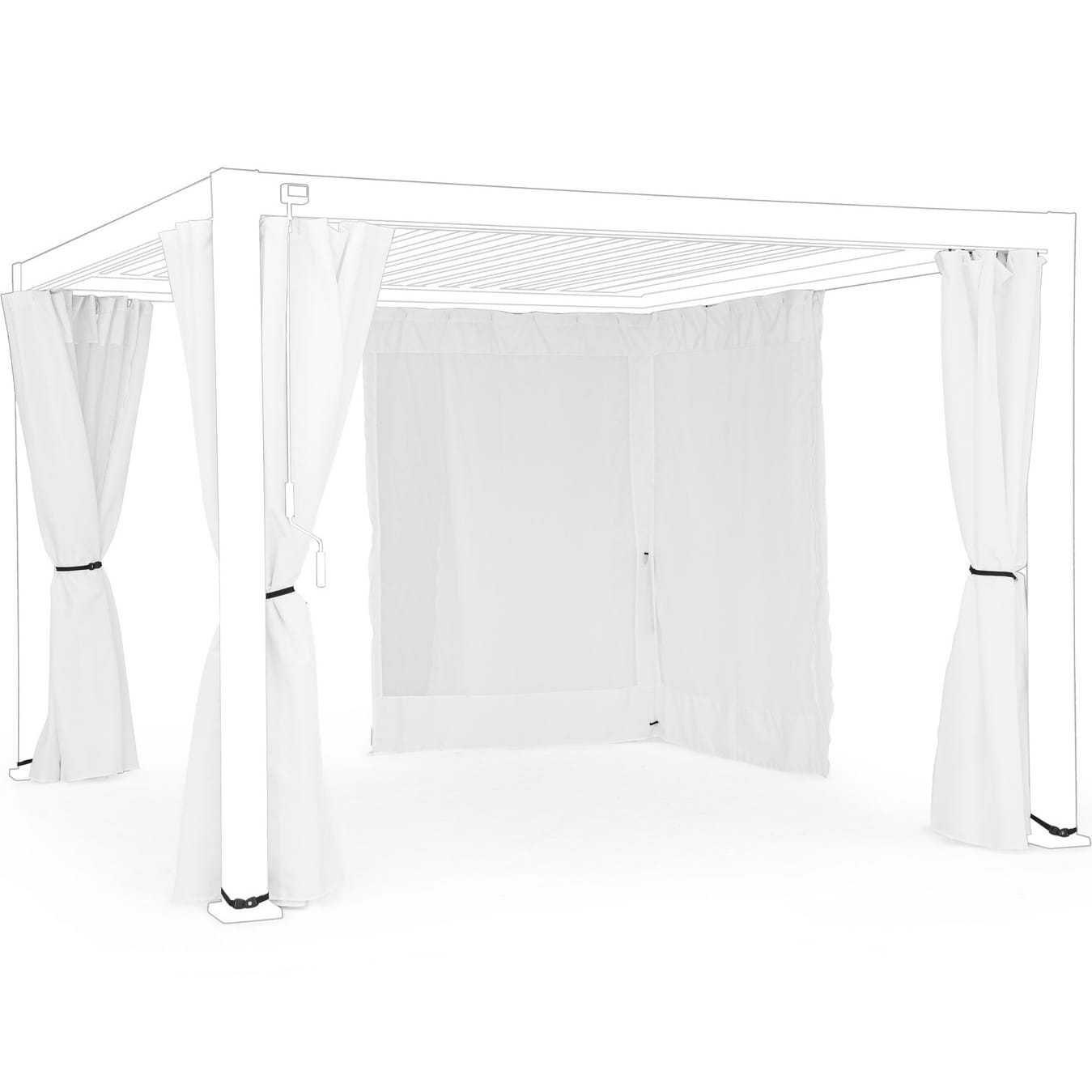 mutoni Filet de rideau pour gazebo Ocean blanc 300x400 (lot de 4)  