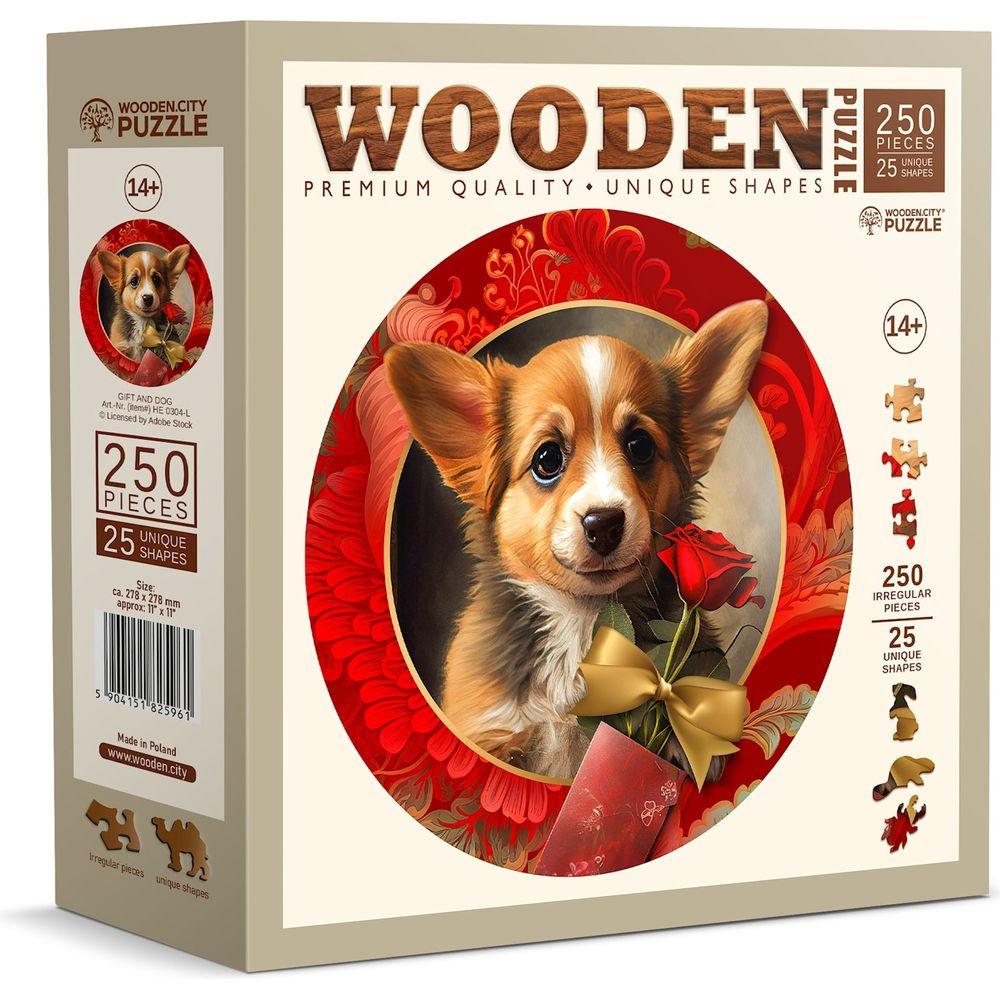 Wooden City  Puzzle Gift and dog L (250Teile) 