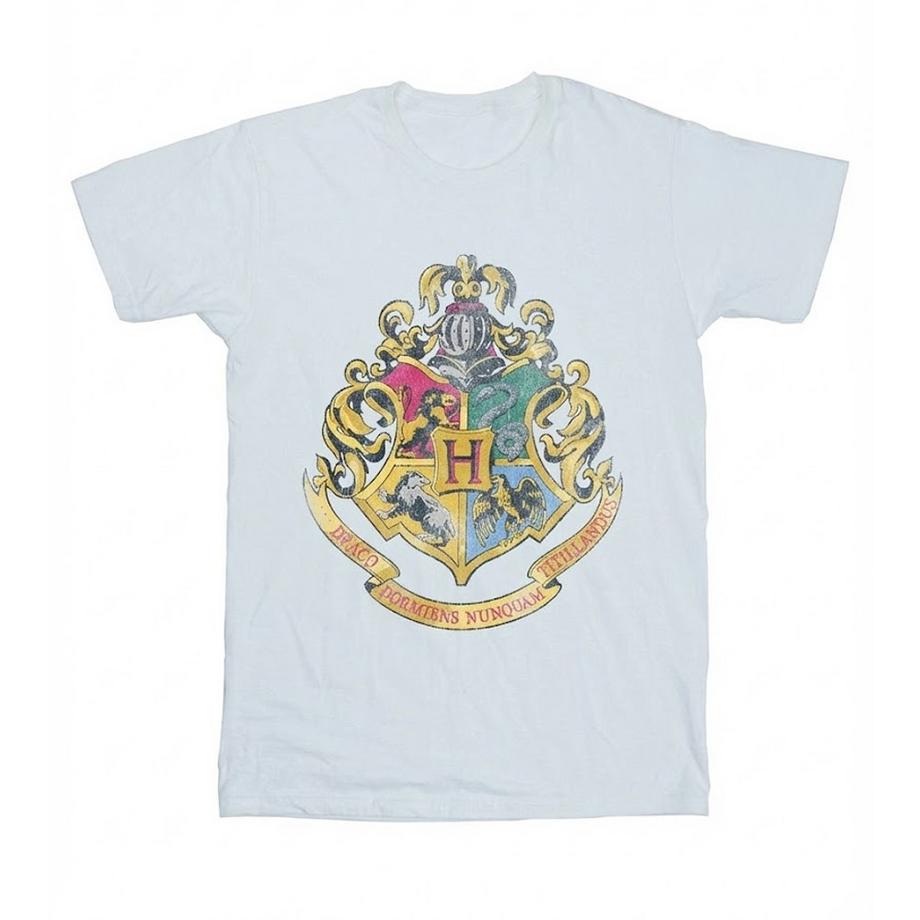 Maglietta Stemma Di Hogwarts Cotone Effetto Invecchiato