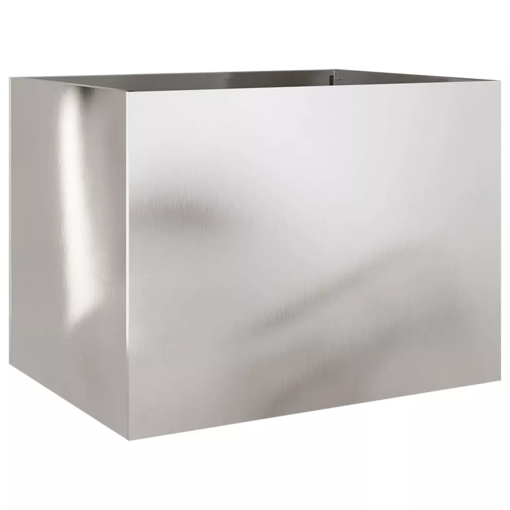 Jardinière argenté 62x47x46 cm acier inoxydable