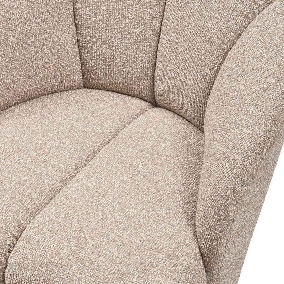 mutoni Fauteuil Mojo pivotant Bouclé beige chiné  
