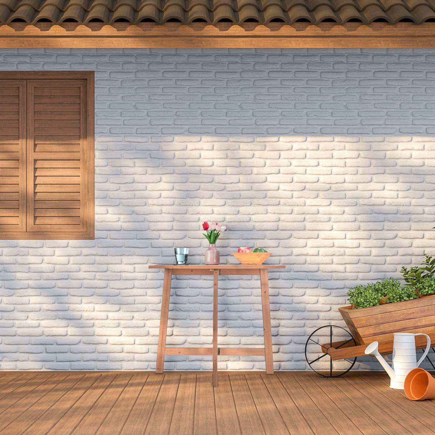 Northix Table pliante rectangulaire en bois marron  