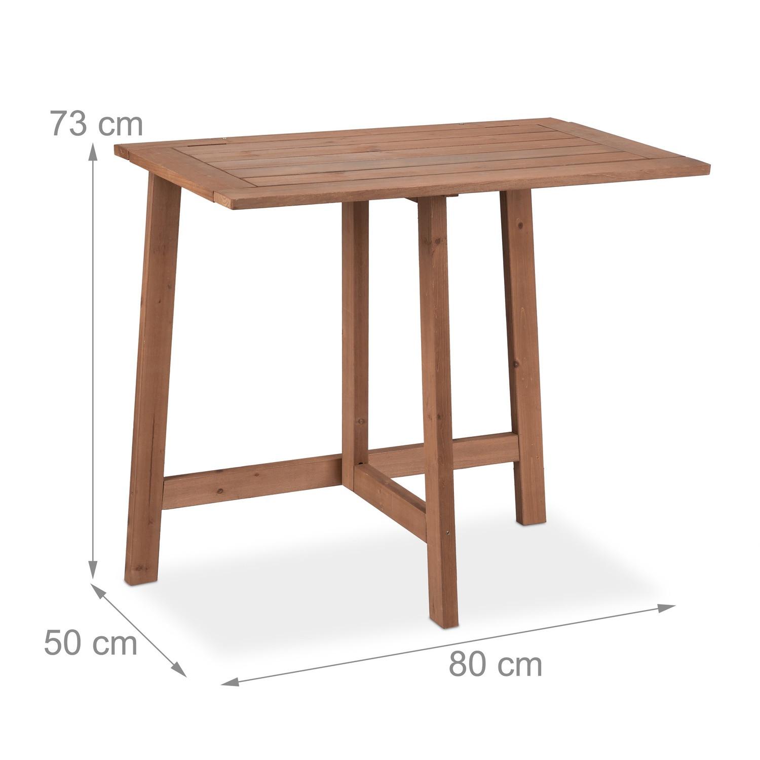 Northix Table pliante rectangulaire en bois marron  