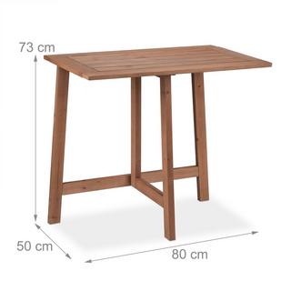 Northix Table pliante rectangulaire en bois marron  