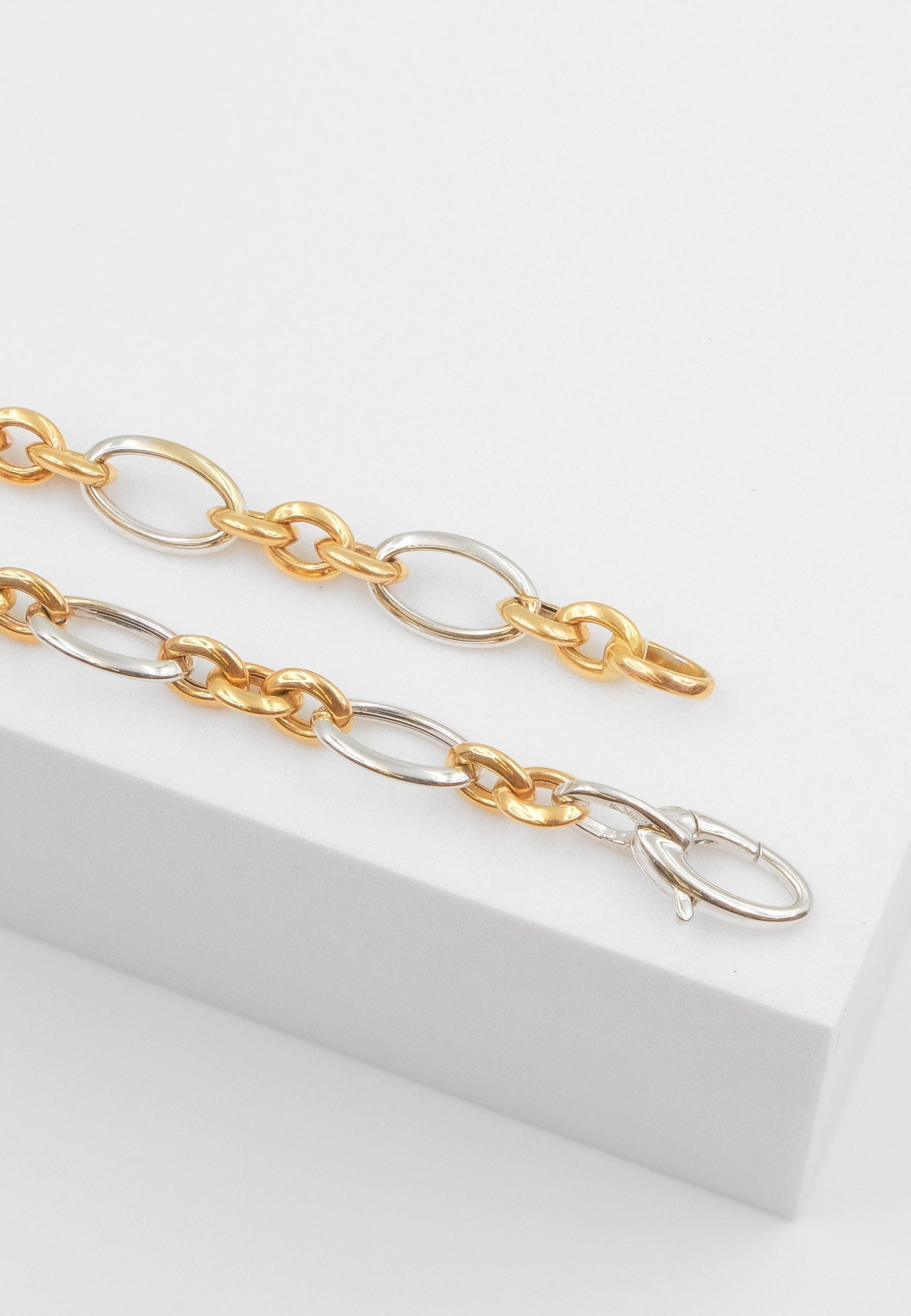 MUAU Schmuck  Bracelet Fantasie Bicolor Weiss-/Rotgold 750, 6.5mm, 19cm 