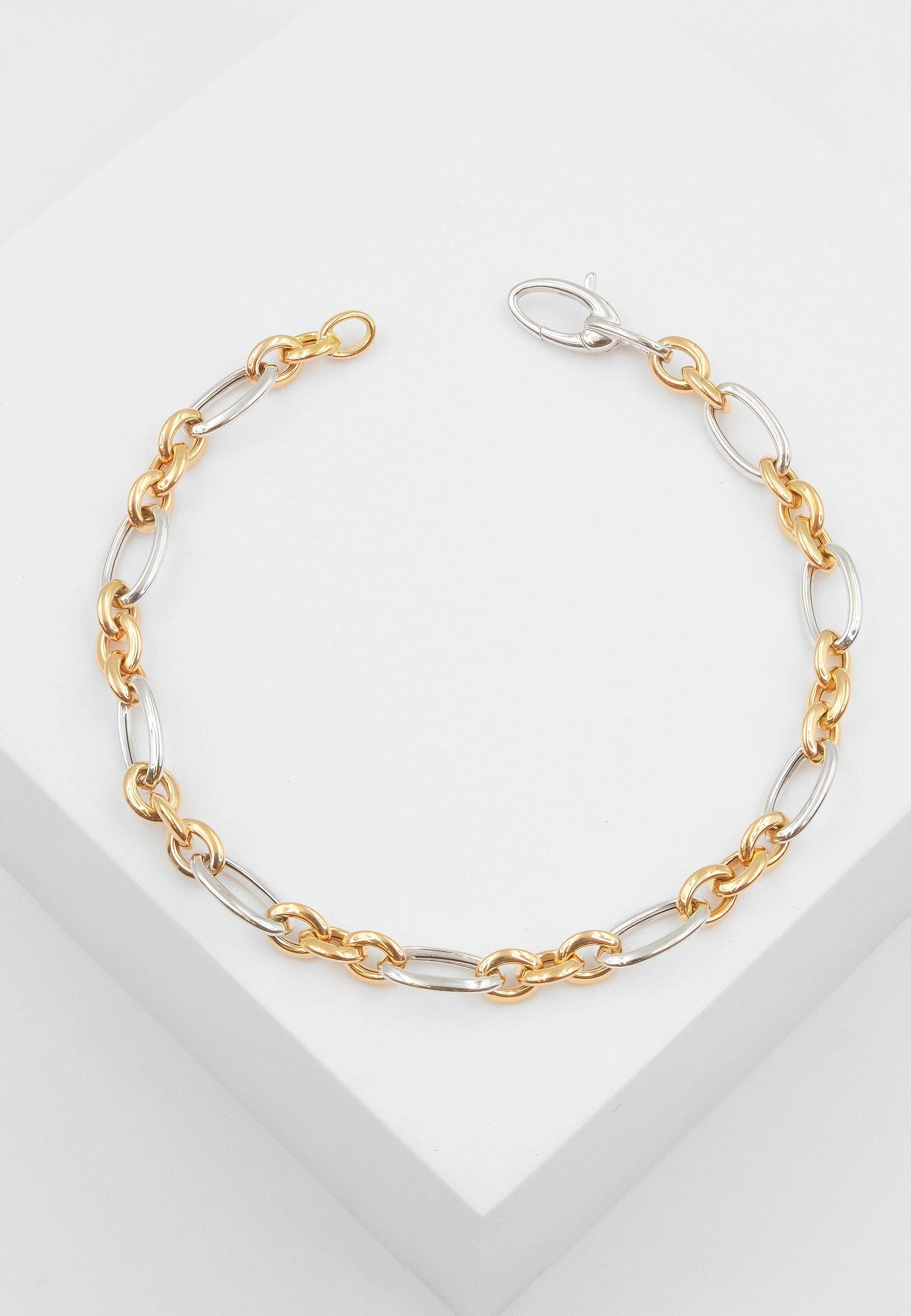 MUAU Schmuck  Bracelet Fantasie Bicolor Weiss-/Rotgold 750, 6.5mm, 19cm 