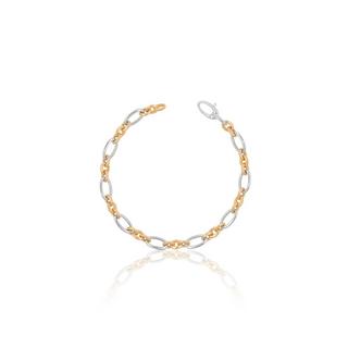 MUAU Schmuck  Bracelet Fantasie Bicolor Weiss-/Rotgold 750, 6.5mm, 19cm 