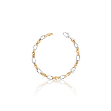 Bracelet Fantasie Bicolor Weiss-/Rotgold 750, 6.5mm, 19cm