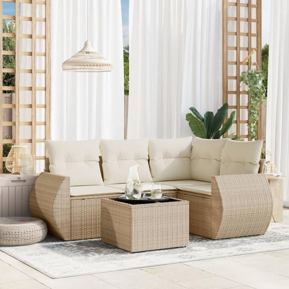 VidaXL set divano da giardino Polirattan  