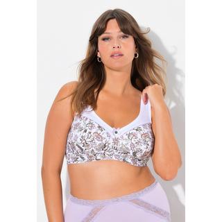 Ulla Popken  Soutien-gorge de maintien sans armatures, imprimé à fleurs - bonnet C-H 