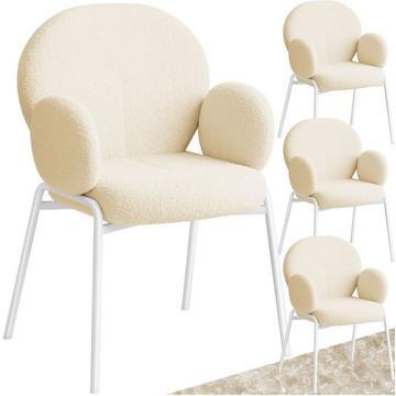 Lot de 4 chaises rembourrées Scandi, tissu bouclette