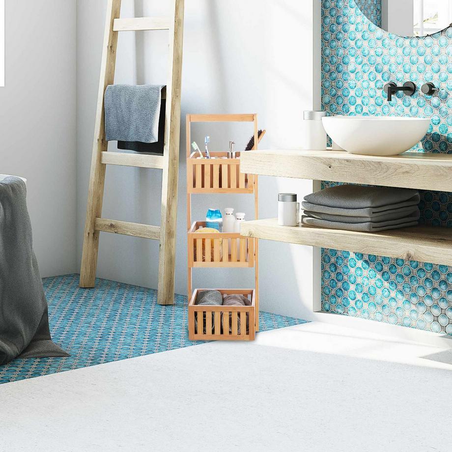 B2X Bambus Badezimmerregal mit 3 Ablagen  