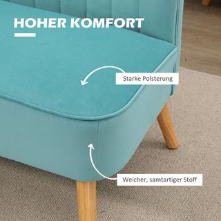 Northio 2-Sitzer Sofa Zweisitzer, Loveseat mit Leinenoptik, Doppelsofa mit Holzbeine, bis 150 kg Belastbar, Grün, 117 x 56,5 x 77 cm  