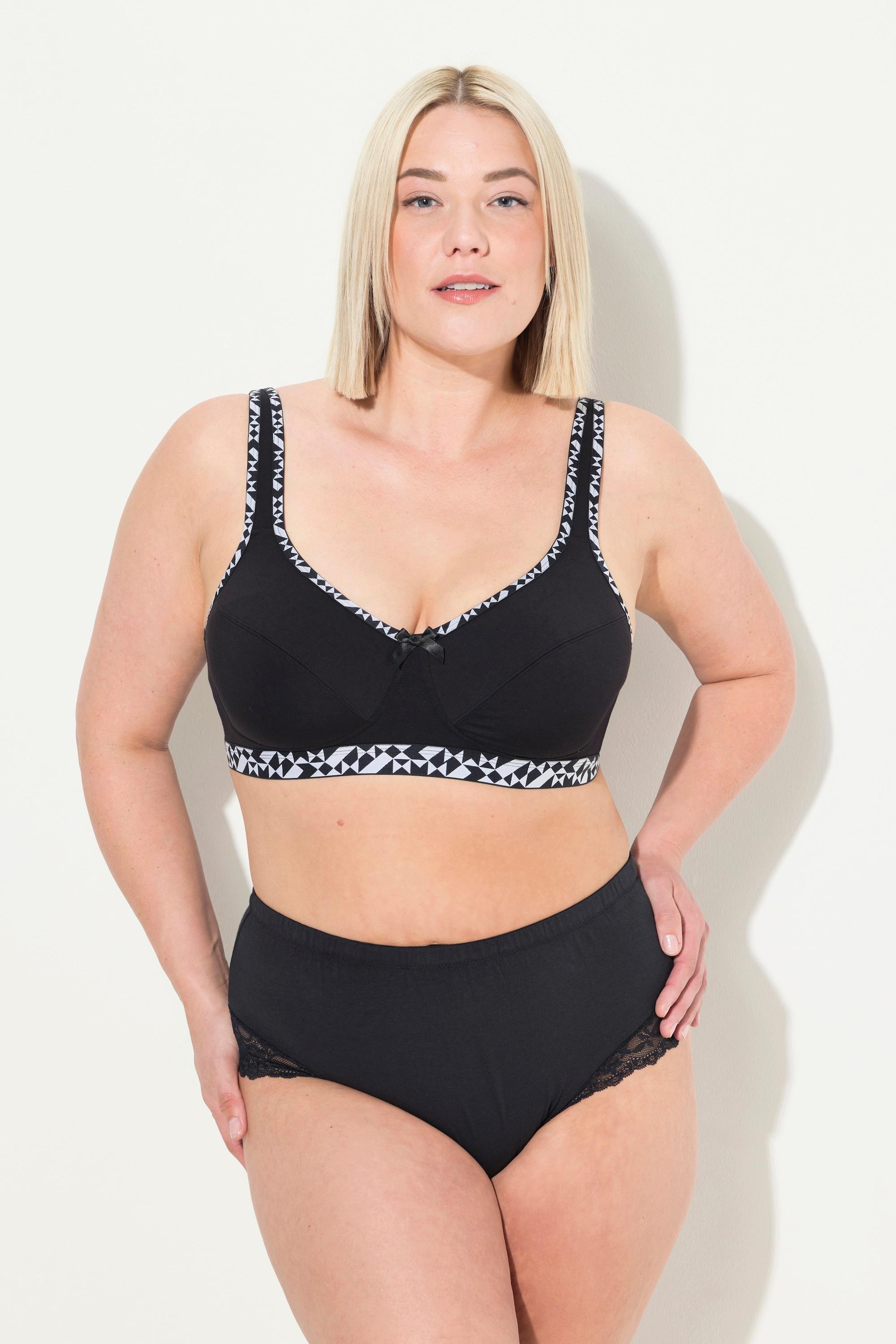 Ulla Popken  Soutien-gorge souple sans armatures, avec message - bonnet C-D 