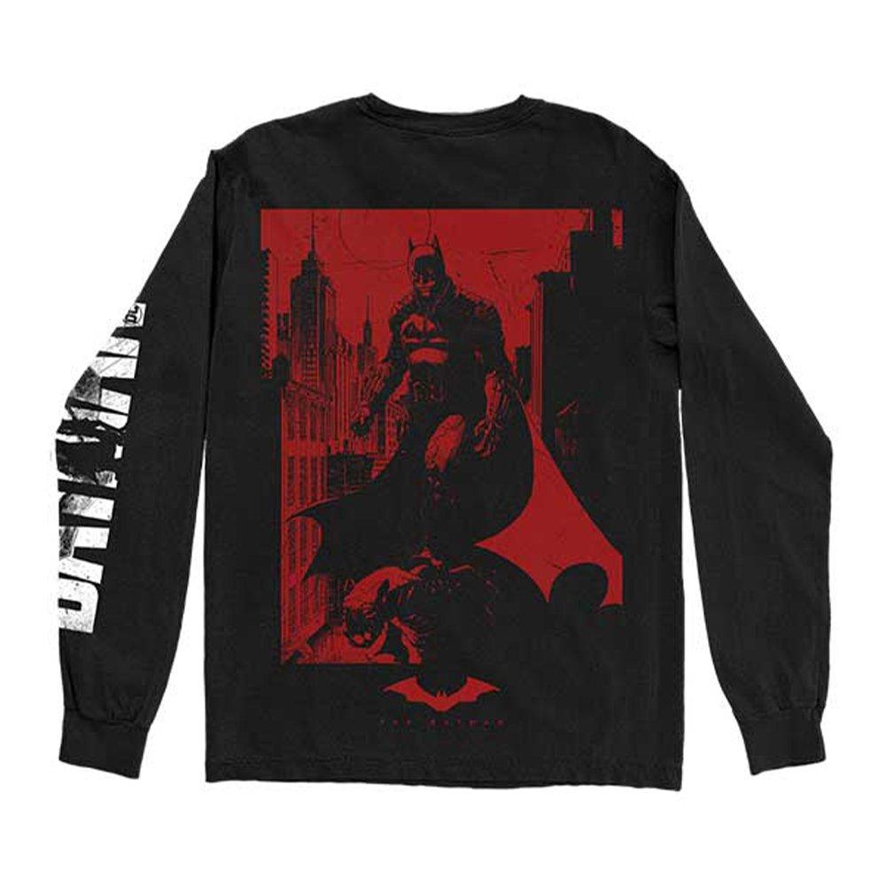 BATMAN Auto Stampa Posteriore T-Shirt Maniche Lunghe  