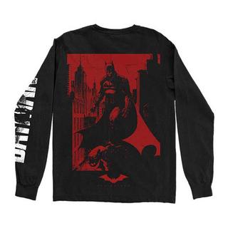 BATMAN Auto Stampa Posteriore T-Shirt Maniche Lunghe  