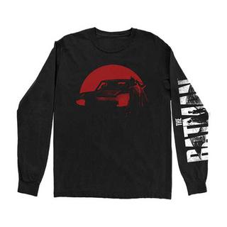 BATMAN Auto Stampa Posteriore T-Shirt Maniche Lunghe  