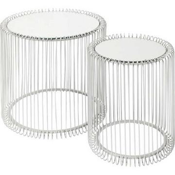 Table d'appoint Wire Silver Ø44cm (lot de 2)