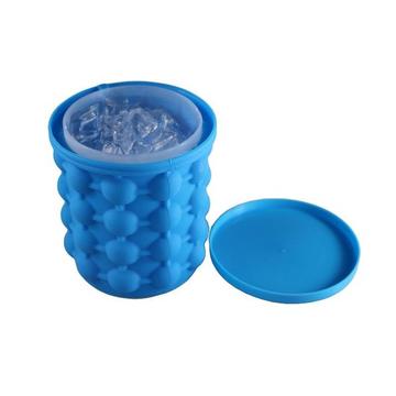Eisbox / Eiskübel mit 40 Würfeln aus Silikon mit luftdichtem Deckel