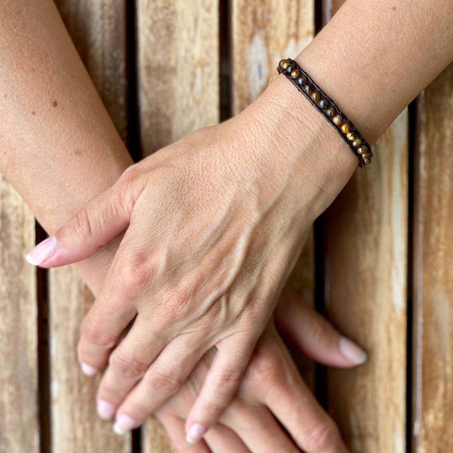 Balibay  Tillaa  Lederarmband mit Tigeraugen 