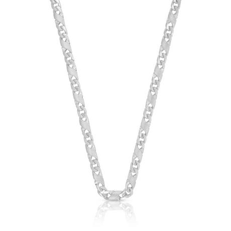 MUAU Schmuck  Collier 8 pièces or blanc 750, 3.8mm, 45cm 