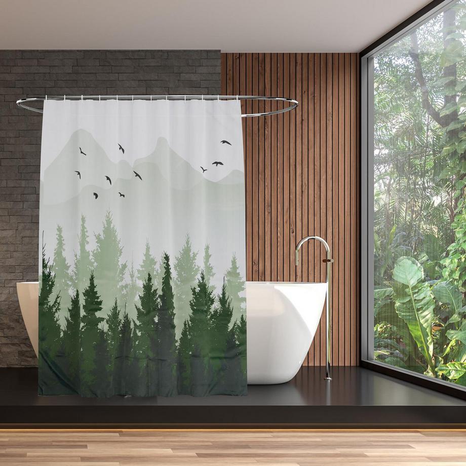 Northix Rideau de douche 180x200 cm avec motif  