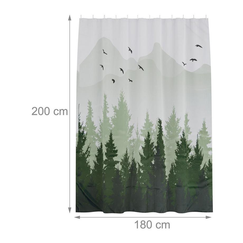 Northix Rideau de douche 180x200 cm avec motif  