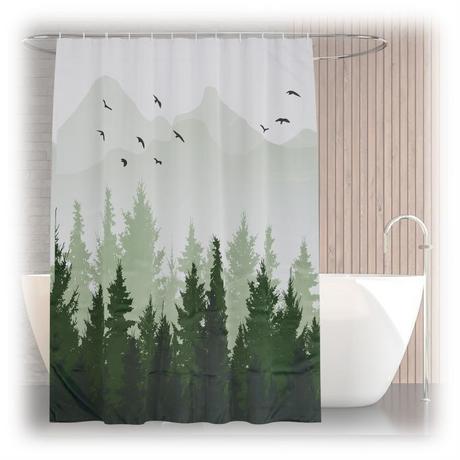 Northix Duschvorhang 180x200 cm mit Motiv  