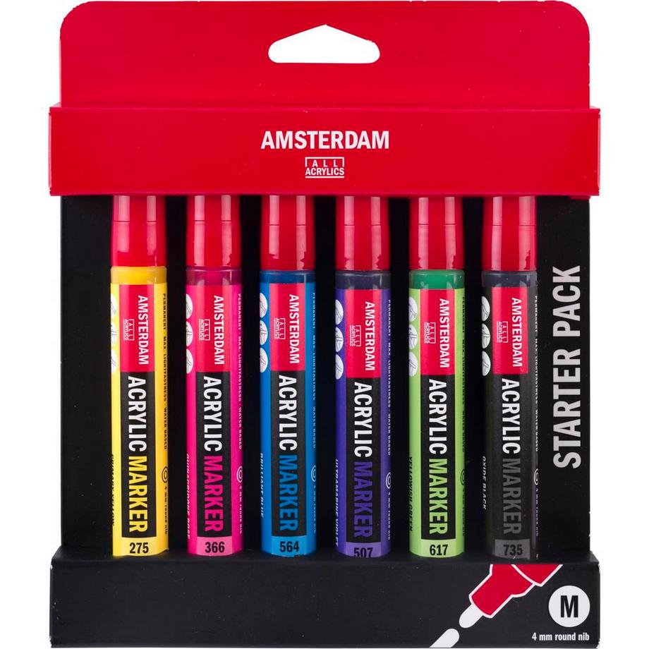 Amsterdam Marker Basicset (Sortiert, 6 Farben, 4 mm)  