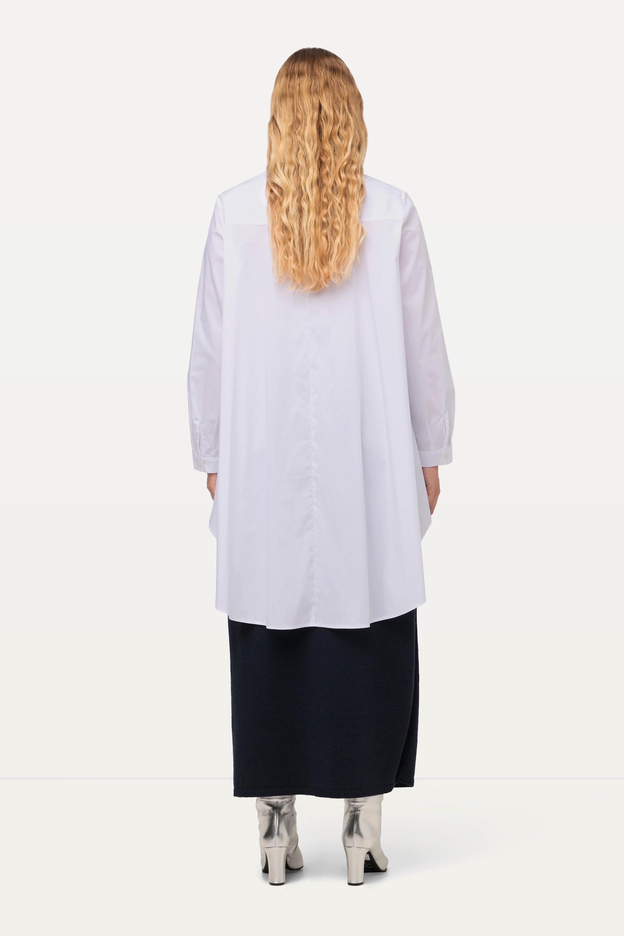 Ulla Popken  Longbluse, A-Linie, Hemdkragen, Langarm 