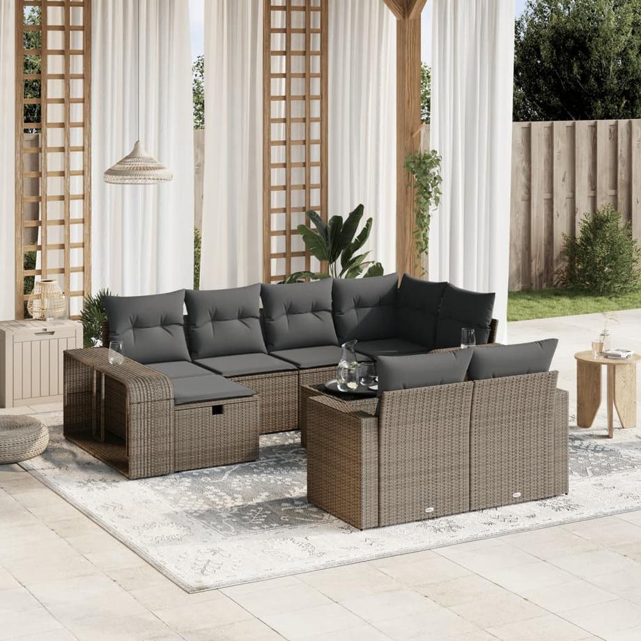 VidaXL set divano da giardino Polirattan  