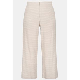 Ulla Popken  Pantalon Sophie 7/8, rayures seersucker, jambe droite 