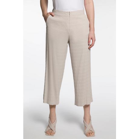 Ulla Popken  Pantalon Sophie 7/8, rayures seersucker, jambe droite 